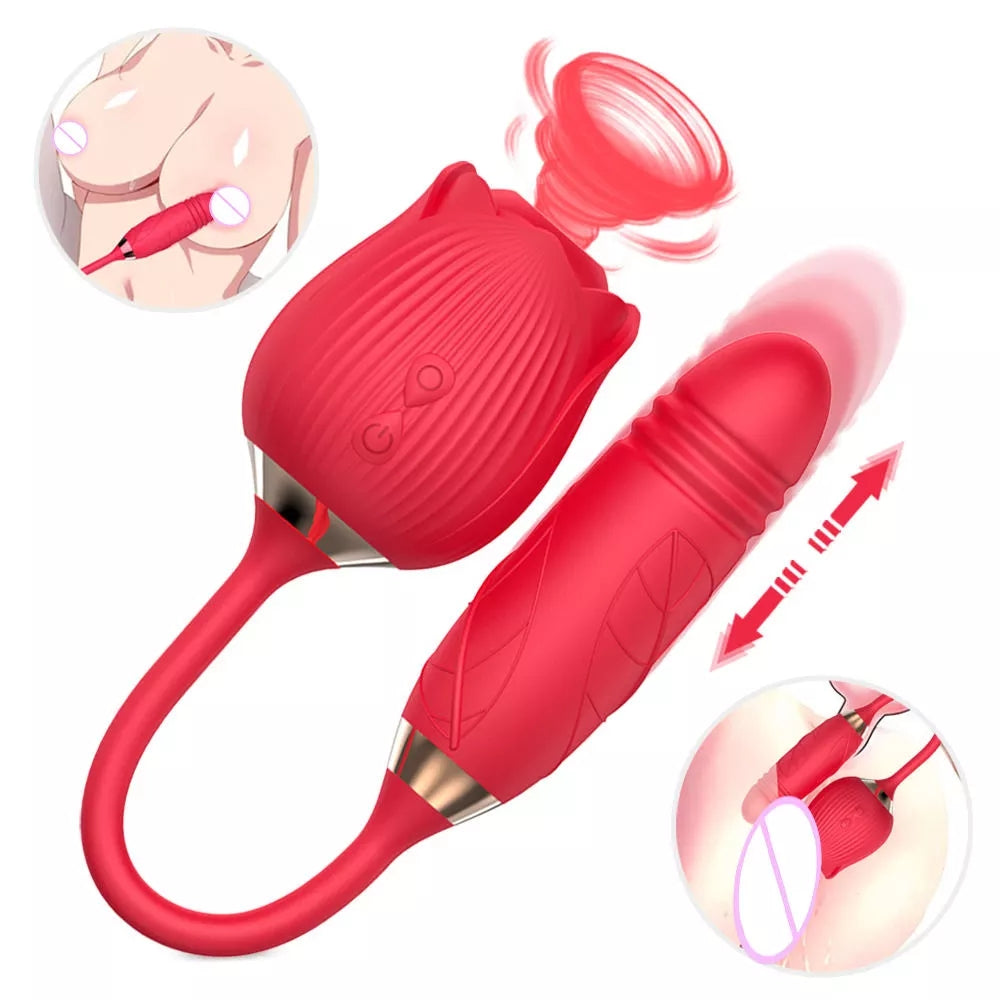 SAOKAY Bloom Dual Stimulator – Rechargeable Suction & Vibrating Massager
