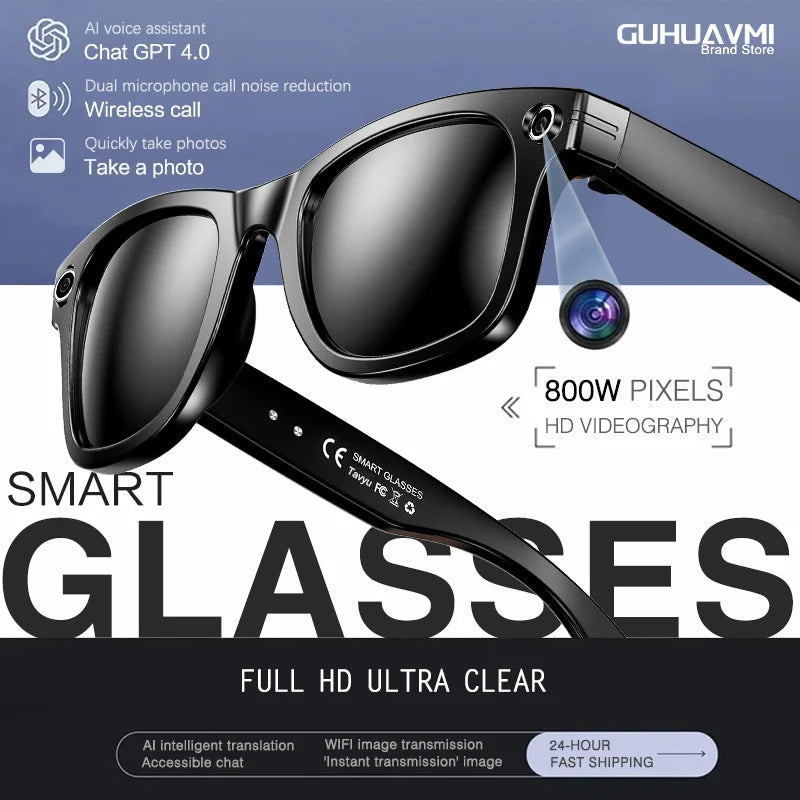 2026 Smart Glasses HD Photo Video OpenAI Record Translation Touch Photochromic Lenses Bluetooth Call Music Multifunction Glasses