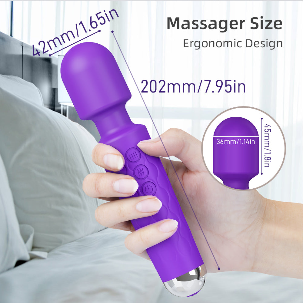 Powerful Wand Massager – 8 Speeds & 20 Vibration Patterns