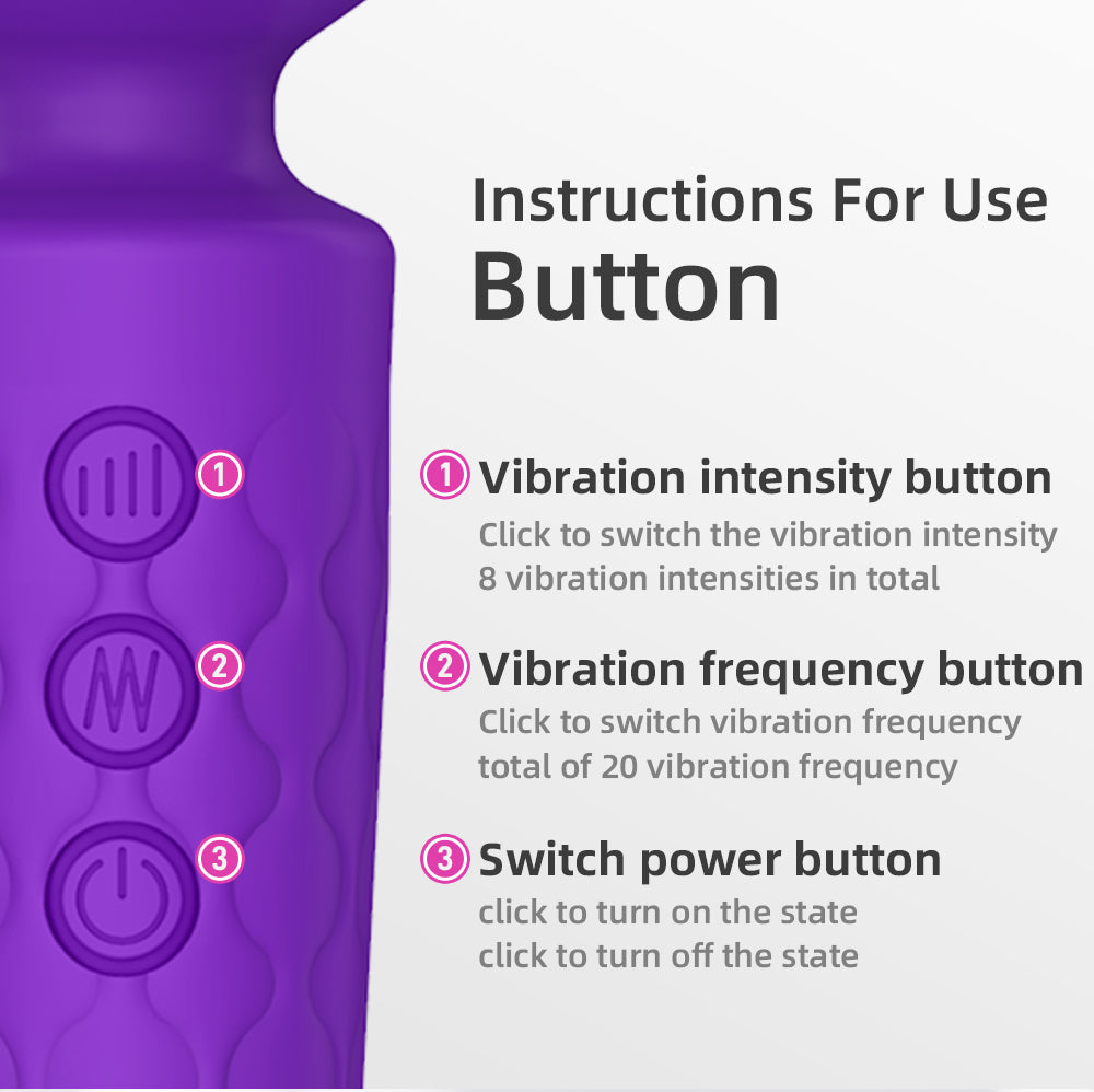 Powerful Wand Massager – 8 Speeds & 20 Vibration Patterns