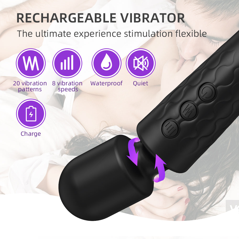 Powerful Wand Massager – 8 Speeds & 20 Vibration Patterns