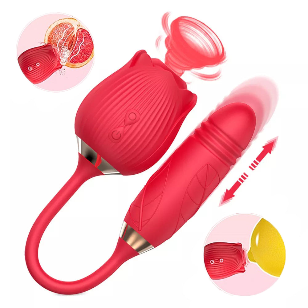 SAOKAY Bloom Dual Stimulator – Rechargeable Suction & Vibrating Massager