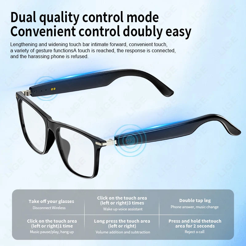 2025 New Smart Glasses M01 Bluetooth Sunglasses Black Technology Blue Light Filtering Polarized Lenses Life Waterproof For Men