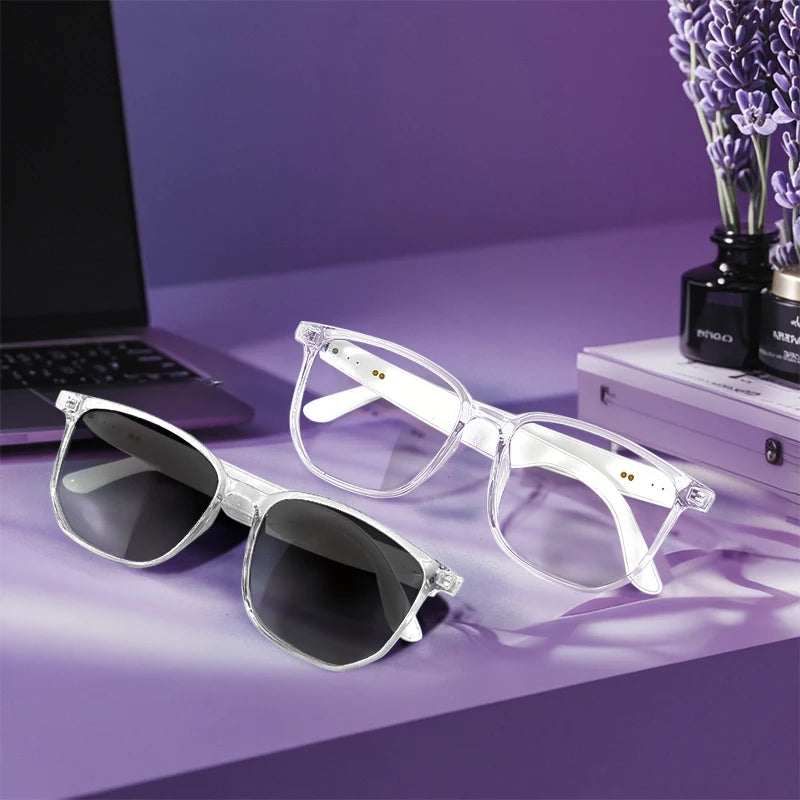 Smart Glasses: BT 5.3 Calls, Wireless Music, AI Voice, Camera & Polarized UV400 Lenses. Touch Control & Anti-blue Light.
