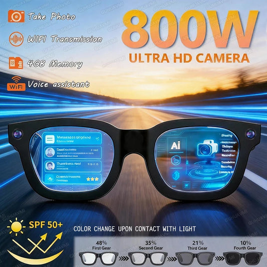 2026 Smart Glasses HD Photo Video OpenAI Record Translation Touch Photochromic Lenses Bluetooth Call Music Multifunction Glasses