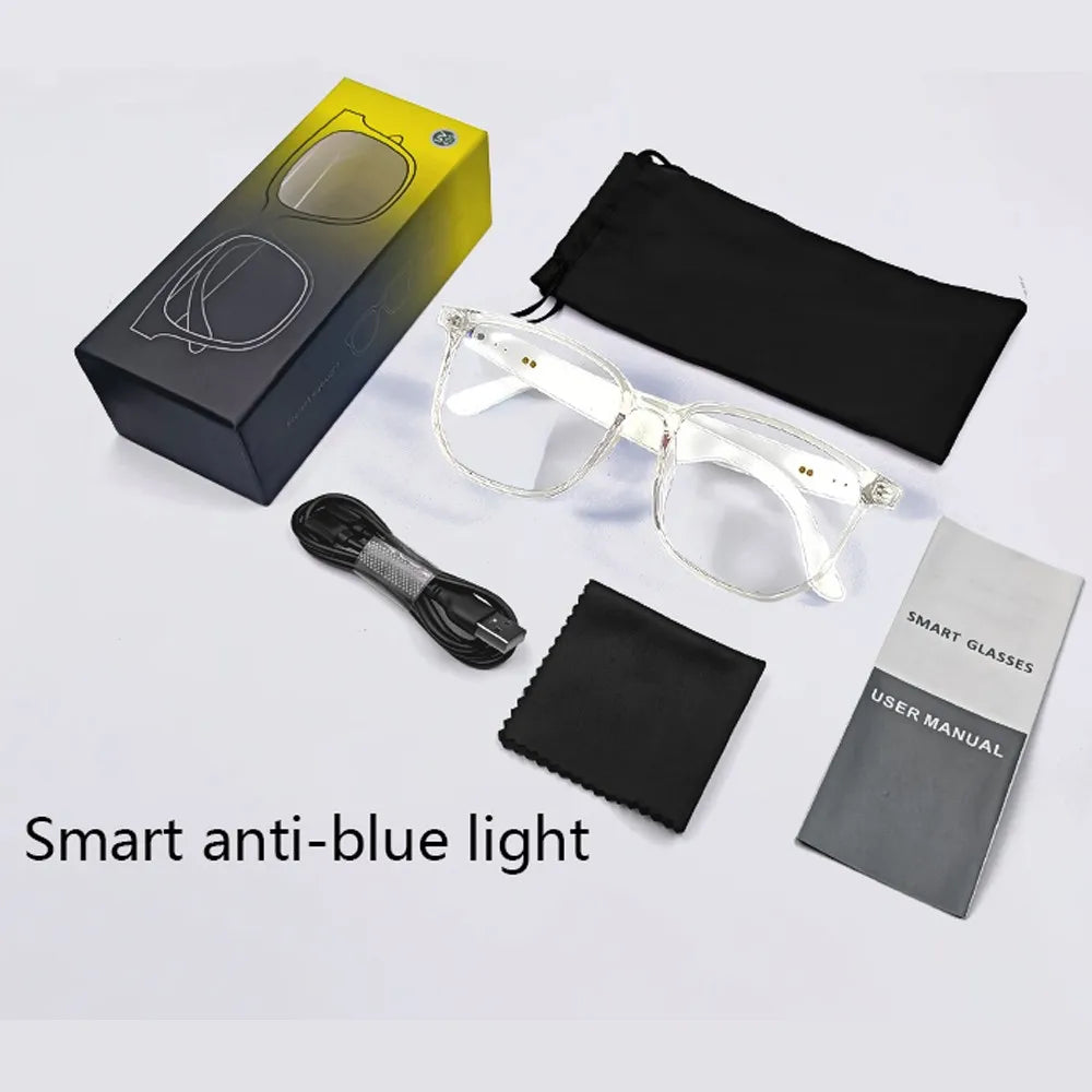 Smart Glasses: BT 5.3 Calls, Wireless Music, AI Voice, Camera & Polarized UV400 Lenses. Touch Control & Anti-blue Light.