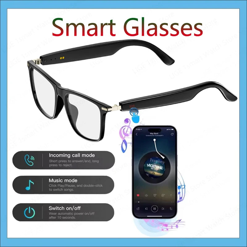 2025 New Smart Glasses M01 Bluetooth Sunglasses Black Technology Blue Light Filtering Polarized Lenses Life Waterproof For Men