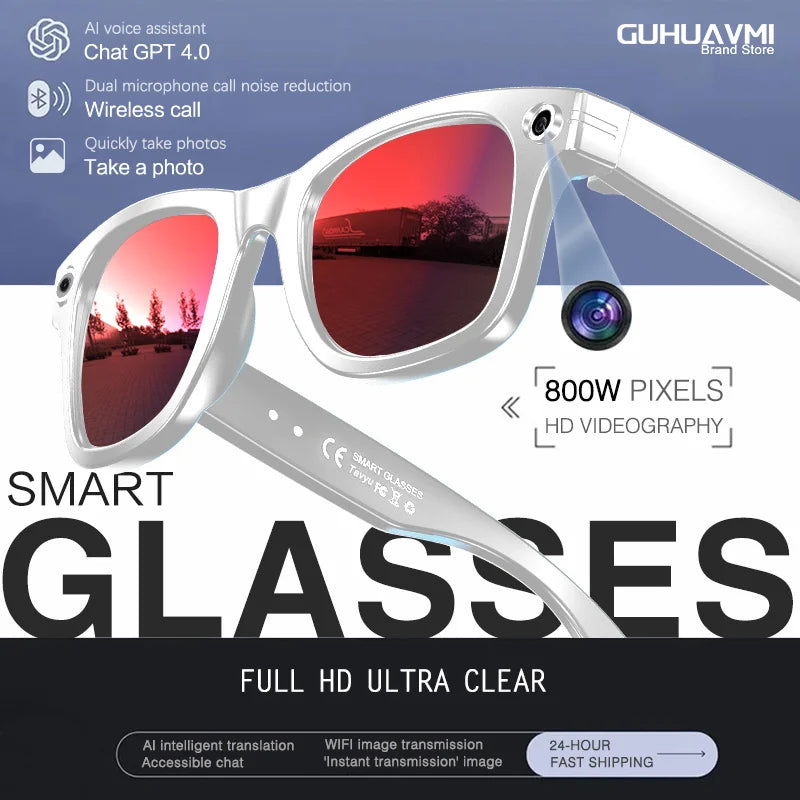 2026 Smart Glasses HD Photo Video OpenAI Record Translation Touch Photochromic Lenses Bluetooth Call Music Multifunction Glasses