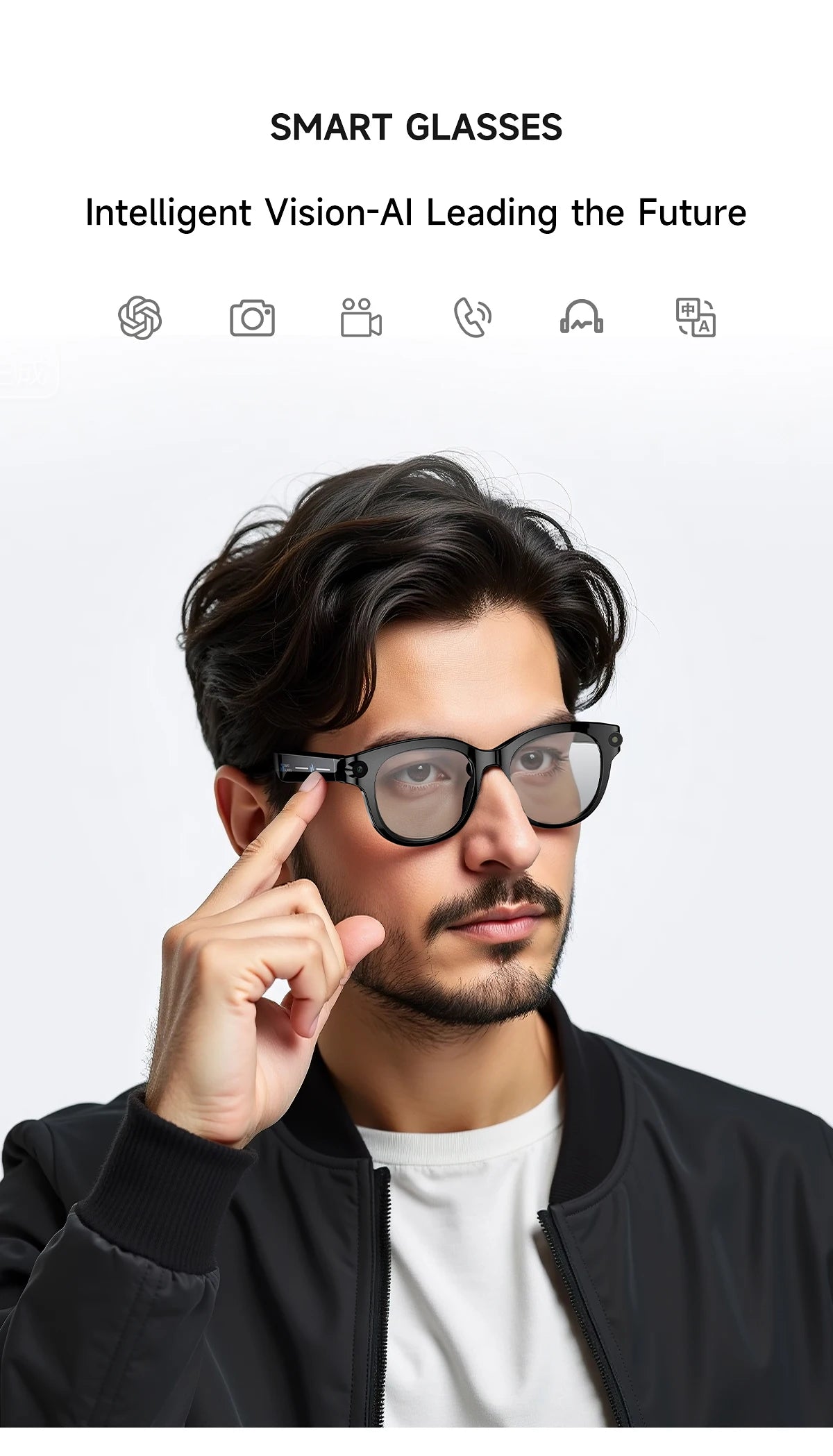 Smart Sunglasses for Men And Women with 200W HD Camera AI Photo Recognition Video Recording 290mAh Battery 512M Storage