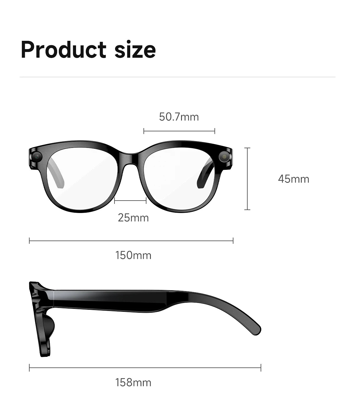 Smart Sunglasses for Men And Women with 200W HD Camera AI Photo Recognition Video Recording 290mAh Battery 512M Storage