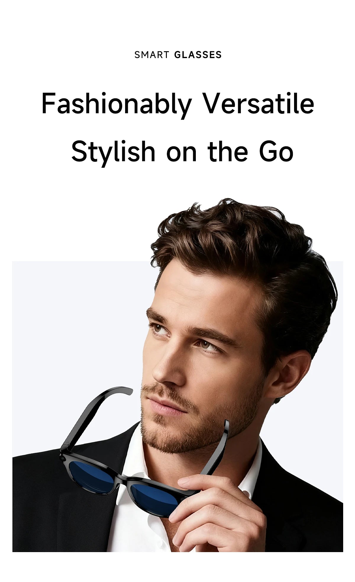 Smart Sunglasses for Men And Women with 200W HD Camera AI Photo Recognition Video Recording 290mAh Battery 512M Storage