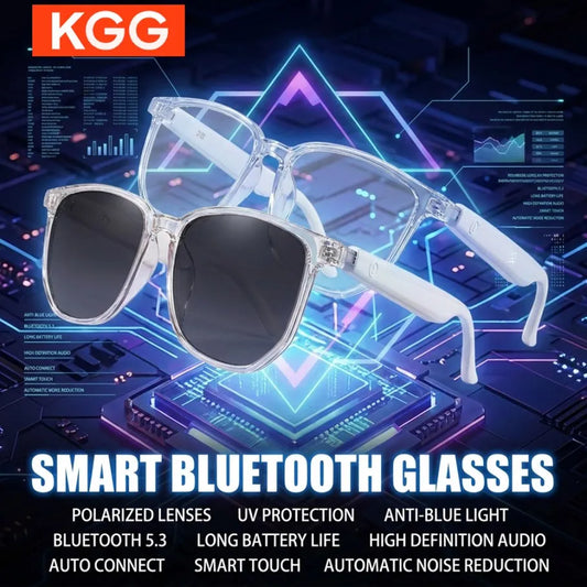 Smart Glasses: BT 5.3 Calls, Wireless Music, AI Voice, Camera & Polarized UV400 Lenses. Touch Control & Anti-blue Light.