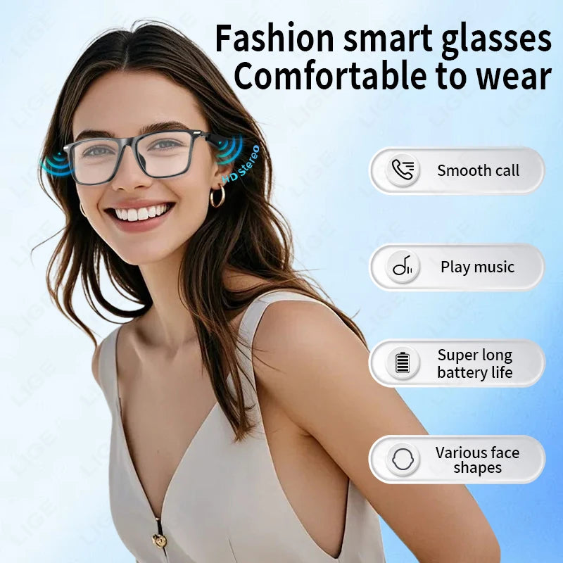 2025 New Smart Glasses M01 Bluetooth Sunglasses Black Technology Blue Light Filtering Polarized Lenses Life Waterproof For Men