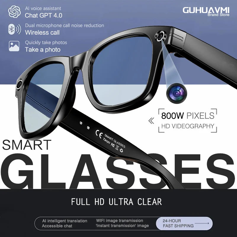 2026 Smart Glasses HD Photo Video OpenAI Record Translation Touch Photochromic Lenses Bluetooth Call Music Multifunction Glasses