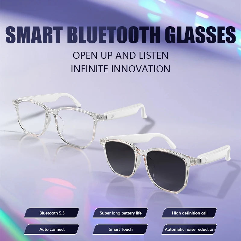 Smart Glasses: BT 5.3 Calls, Wireless Music, AI Voice, Camera & Polarized UV400 Lenses. Touch Control & Anti-blue Light.