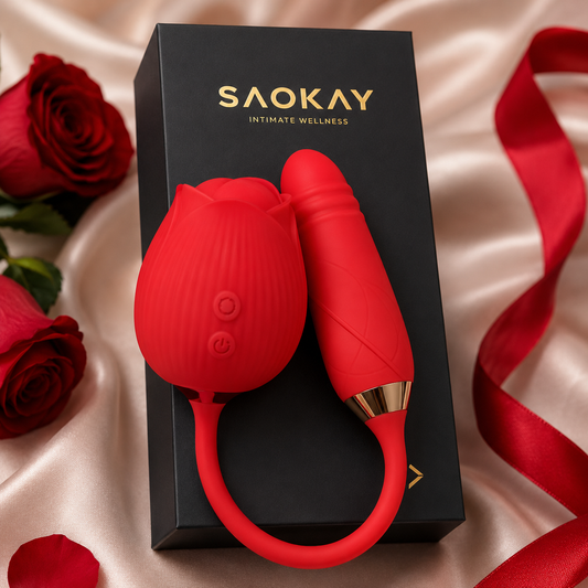 SAOKAY Bloom Dual Stimulator – Rechargeable Suction & Vibrating Massager